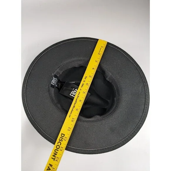 FRYE Fedora Felt Braided Band Hat Wide Brim Festival Men's One Size Black NWT - Picture 8 of 9